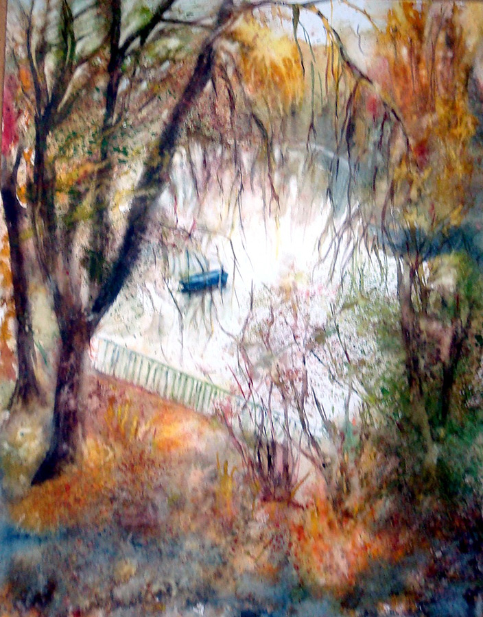 Aquarelle : Bord de Marne à Champigny (40x50)