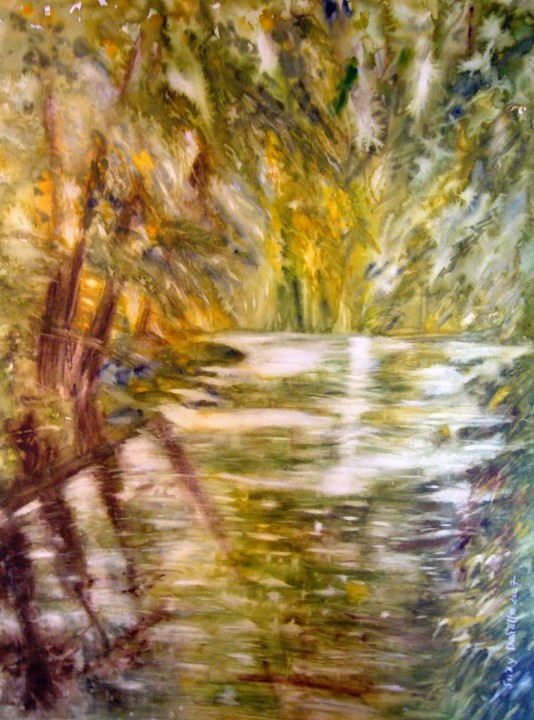 Aquarelle : Bords de l'Yerres (50x60)