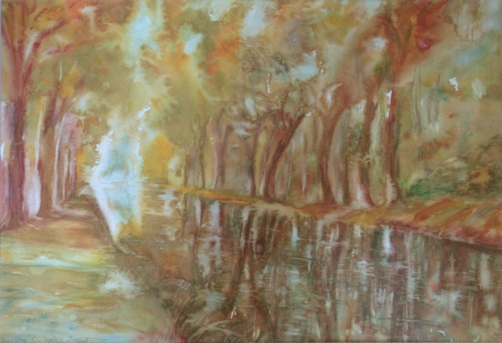 Aquarelle : Canal Briard (45x60)