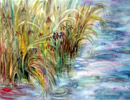 Aquarelle : Iris d'eau (40x50)
