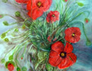 Aquarelle : Vase aux coquelicots (45x60)