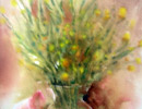 Aquarelle : Vase aux genets (18x24)