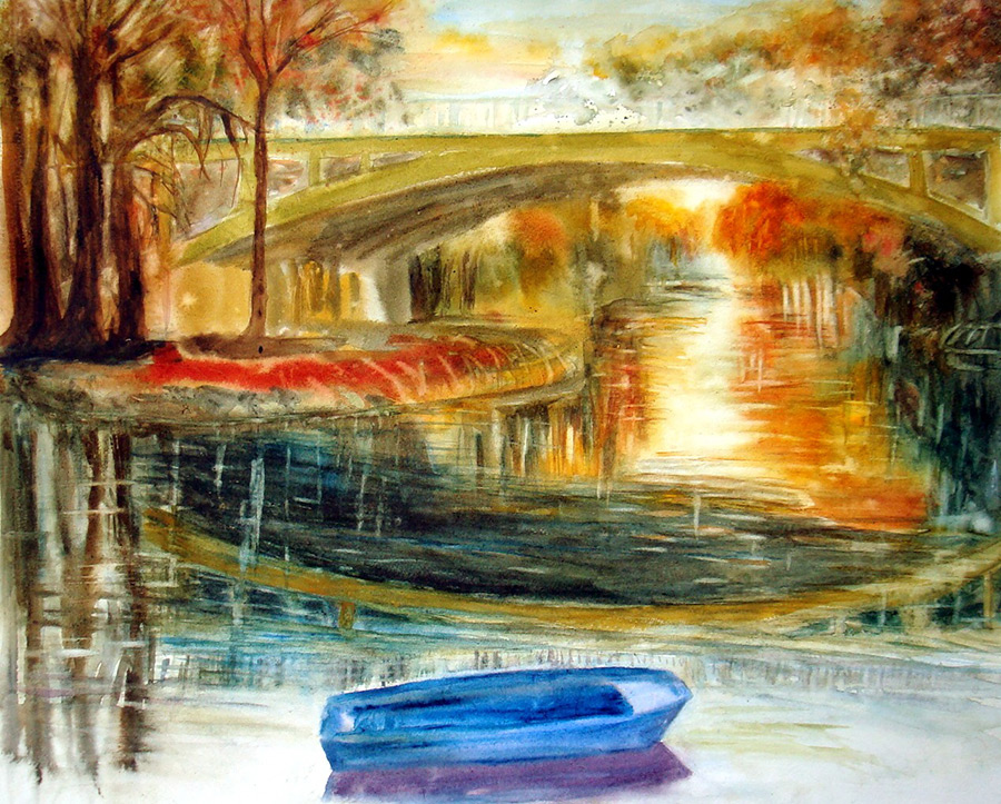 Aquarelle : Pont de Champigny (50x60)