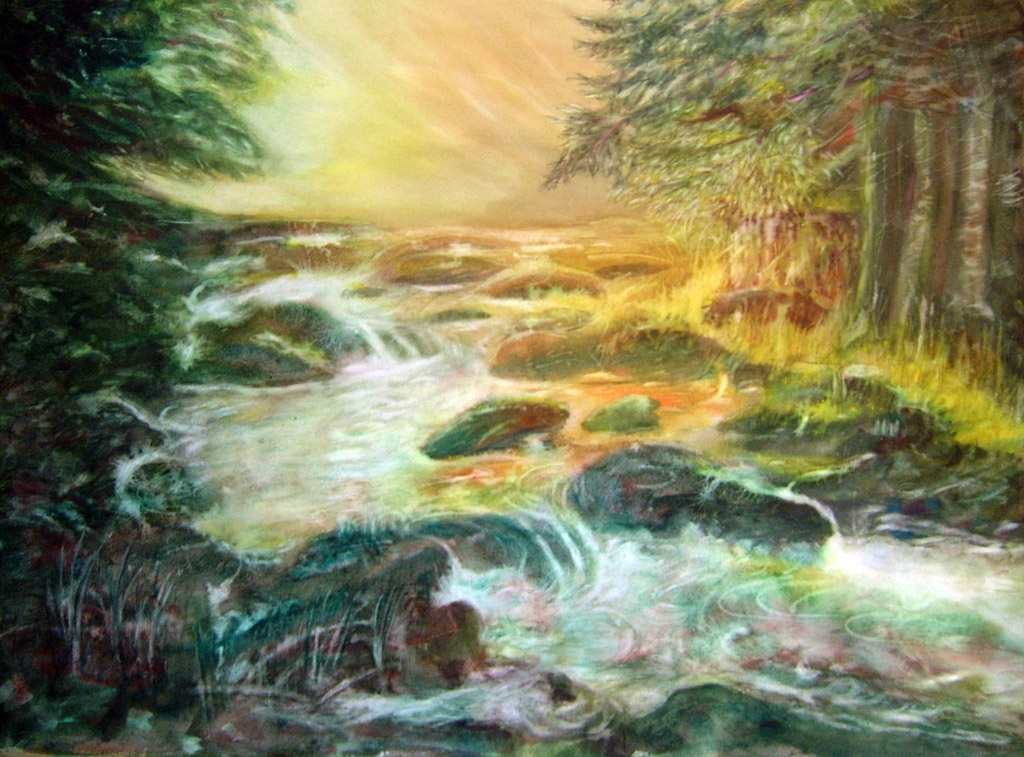 Aquarelle : Cascade (60x70)