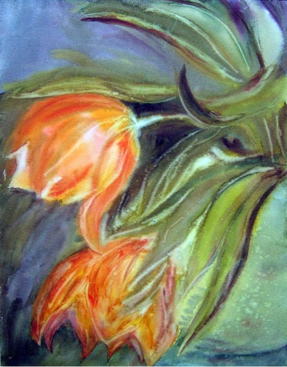 Aquarelle : Les Tulipes (30x40)